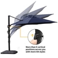 thumbnail image 5 of SHADE&FLAME 11 ft Deluxe Patio Offset Umbrella Aluminum Outdoor Cantilever Umbrella Hanging Umbrellas with Heavy Duty Base,Fade Resistant,Infinite Tilt,Blue, 5 of 9