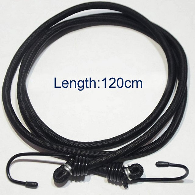 Paquete de 2 cuerdas elásticas resistentes de 120 cm con ganchos para coche, caravana, camping, autocaravana, Black Banban