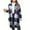 Blue#01, variant on Womens Plus Size Flannel Plaid Shacket Jackets Trendy Long Sleeve Lounge Outwear Shirts Lapel Collared Boyfriend Button Down Long Jacket Coats with Pockets Black L