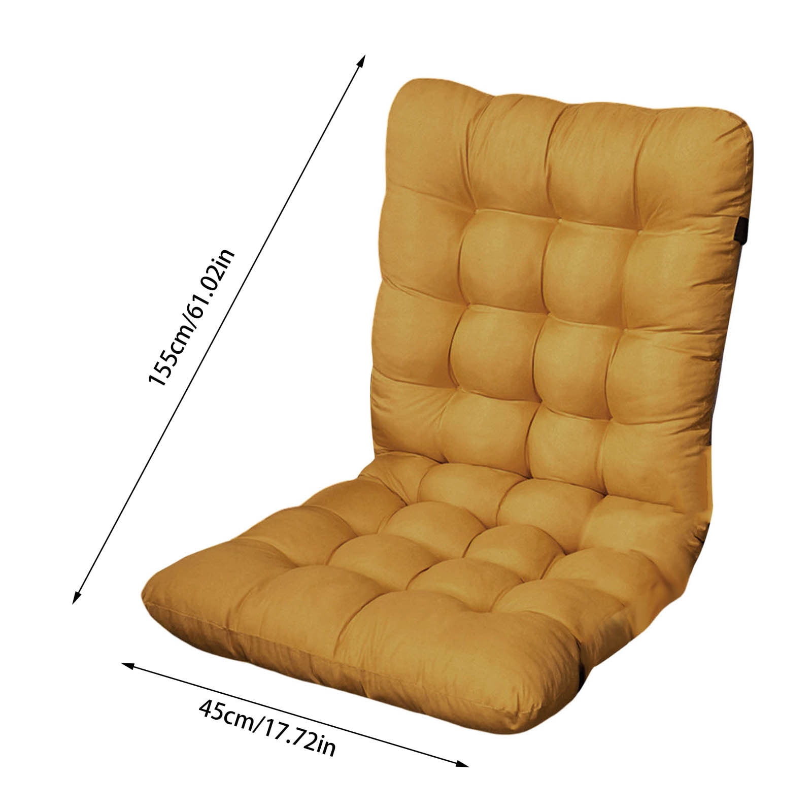 All-Weather High Back Rocking Chair Cushion - Tufted Outdoor/Indoor Seat & Back Pillow with Secure Ties - Thick Padded Replacement Cushion for Patio Furniture & Wooden Rockers