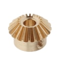 thumbnail image 3 of 1 Module Bevel Gear 20 Mm Gear Wheel Diameter 13 Mm Height, Copper / Steel 6mm Hole M4x2 Copper, 3 of 8