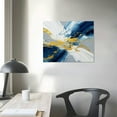 thumbnail image 3 of JEUXUS  Abstract Wall Art Modern Blue Golden Grey Abstract Picture Large Canvas Prints for Living Room Bedroom  20x16in, 3 of 4