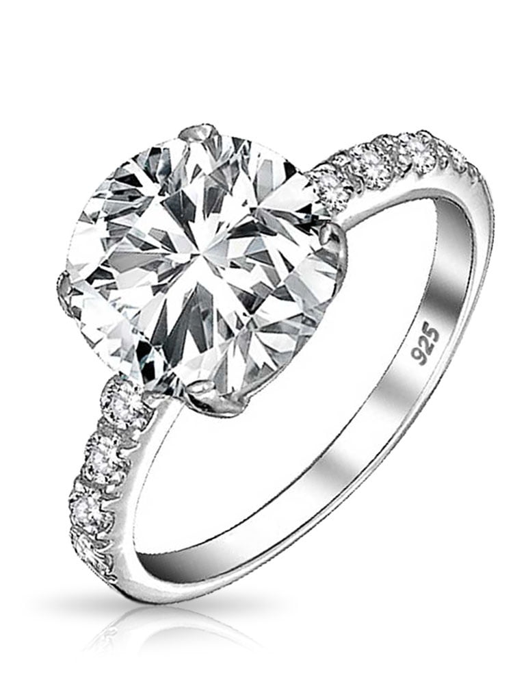 TVS-JEWELS 14k Gold Plated Engagement Band Ring for Womens Luxury Round Cut White Cubic Zirconia