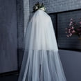 thumbnail image 2 of Elegant Bridal Veil with Comb Two Tiers Floor Length Soft Net White Wedding Accessory for Bride, 2 of 8