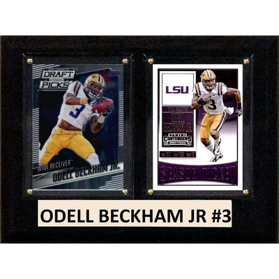 C & I Collectables 68BECKHAMCO 6 x 8 in. Odell Beckham Jr NCAA LSU Tigers Two Card Plaque