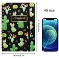 thumbnail image 2 of HTOOQ A5 Spiral Notebook College Ruled Notebook, 5.5" x8.3" 80 Sheets Lined Journal, Back Pocket Hardcover Cute Cactus Pattern for School Office Home - -, 2 of 7