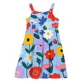 thumbnail image 6 of XUNKUSGA Girls Summer Dresses Casual Floral Boho Square Neck Midi Dress Spaghetti Straps Floral Tiered Sundress Smocked Shirred Party Dress 2-12 Years, 6 of 6