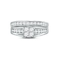 thumbnail image 2 of 14kt White Gold Princess Diamond Bridal Wedding Ring Band Set 1 Cttw - Size 7, 2 of 4