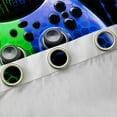 thumbnail image 4 of Feelyou Modern Game Console Curtains Pack of 2 (42x84 Each) for Kids, Cartoon Gamepad Lover Curtains Blackout, Green Blue Square Abstract Bedroom Curtains, Curtains and Drapes Room Decor, 4 of 6