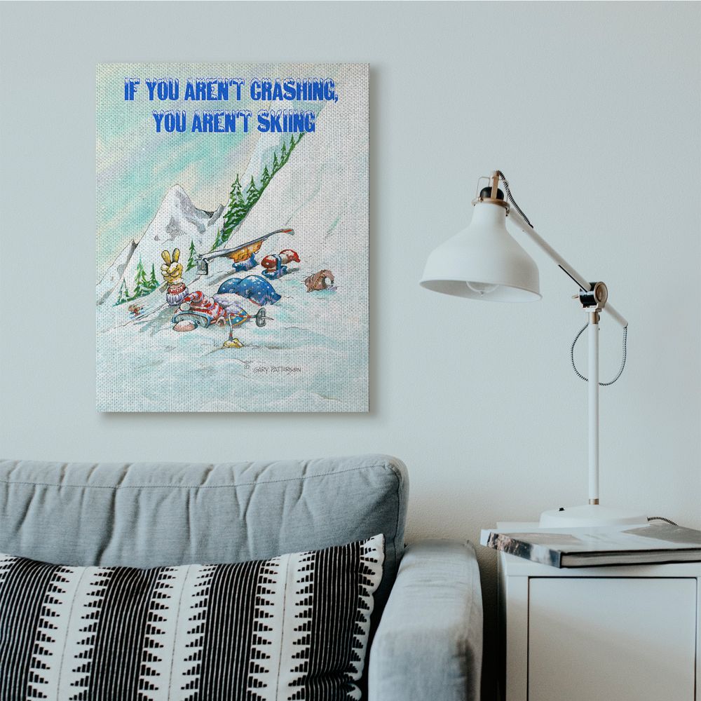 Stupell Industries Aren't Crashing Aren't Skiing Funny Sports Cartoon Design Canvas Wall Art by Gary Patterson