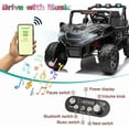 thumbnail image 6 of FINITO 24V 2-Seater Kids Ride On Car, 4WD Electric UTV w/ Remote Control, Battery Powered Ride on Toy Truck w/ LED Lights, Bluetooth, Music, for Big Kids, Boys, Girls Age 3+, Up to 135 lbs, Black, 6 of 6