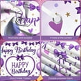 thumbnail image 4 of Purple Theme Banner Blue Balloons Birthday Party Display Heart Shape Purple Bows Joyful Birthday Backdrop for Birthday Party Kids Celebration Indoor Decoration, 4 of 9