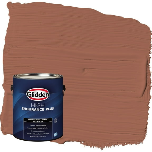 Glidden HEP Warm Up / Orange Semi-Gloss Exterior Paint with Primer, 1 Gallon