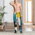 thumbnail image 6 of Haiem Abstract Brushstrokes Green Blue Men's Pajama Pants Ultra Lightweight Pjs Bottoms Sleepwear Bottom Pants With Pocket Drawstring-Medium, 6 of 7