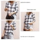 thumbnail image 5 of Camisas A Cuadros Patrón De Impresión De Moda Diseño De Solapa De Manga Larga Casual Cómodo Top Con Botones Para Mujer Para Diario Blanco M, 5 of 6