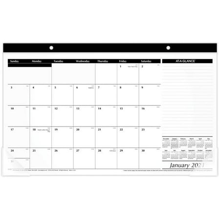 At a Glance AAGSK1400 Compact Monthly Desk Pad, Black