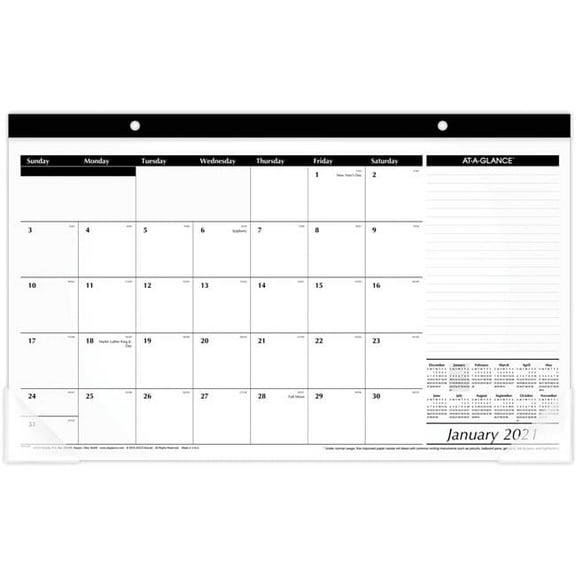 At a Glance AAGSK1400 Compact Monthly Desk Pad, Black