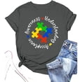 thumbnail image 1 of JAKANYQ T-Shirts pour Femmes, T-shirt d'Été Décontracté à Col Rond Imprimé Lettre, Tee-Shirt Classique, 1 of 3