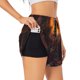 thumbnail image 1 of Balery Tree Hollow Meditating Giraffe Pantalones cortos deportivos para mujer con forro y dos bolsillos, elásticos, para entrenamiento, gimnasio, yoga-Medium, 1 of 7