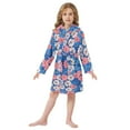thumbnail image 6 of FORMRS Niños Bathrobe Unisex Hooded Robe Soft Plush Pajamas Sleepwear, Size 10-12T, Pink Flowers Pattern, 6 of 7