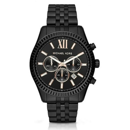 Michael Kors MK8467 Lexington Chronograph Black Dial Black Steel Strap Men's Watch