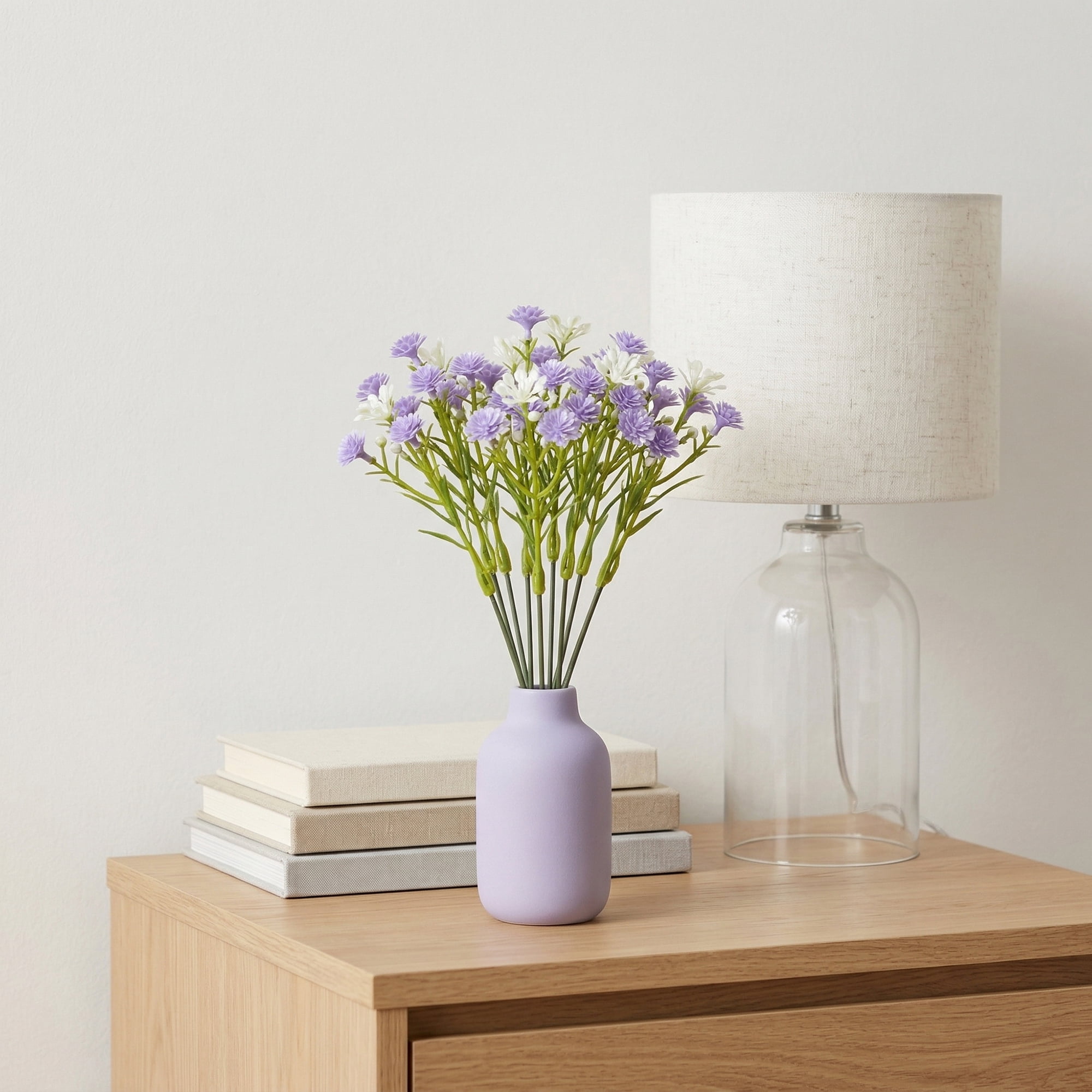 Unique Bargains Artificial Baby's Breath Flowers Faux Bouquets Purple 8.9inch