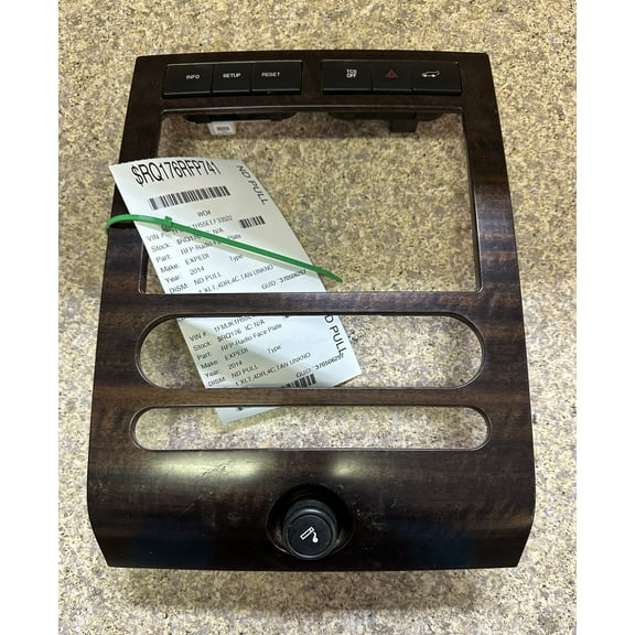 Pre-Owned 14 Ford Expedition Radio Bezel Plate OEM LKQ - Verify Specific Vehicle Fitment In Description - (Good)