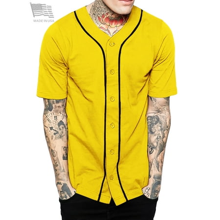 Hat and Beyond Men's Baseball Jersey Button Down Athletic Uniform