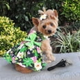 thumbnail image 3 of Twilight Black Hawaiian Hibiscus Dog Dress with Matching Leash by Doggie Design Medium, 3 of 3