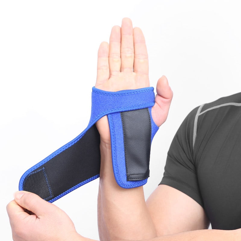 Wrist Brace - Carpal Tunnel Hand Compression Support Wrap for Men, Women, Tendinitis, Bowling, Sports Injuries Pain Relief - Removable Splint - Universal Ergonomic Fit, One Size (Left)