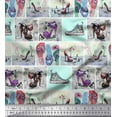thumbnail image 1 of Pomme Poly Georgette Tissu Pantoufles, Chaussures et Talons Hauts Patchwork Tissu Imprimé par la Cour 52 Pouces de Large, 1 of 3
