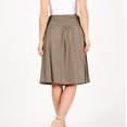thumbnail image 7 of Mrat Workout Skirt Women Midi Skirt with Pockets Below the Knee Length Ruched Waisted Flowy Midi Skirt Boho Skirt S-100 Beige XXL, 7 of 7