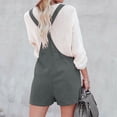 thumbnail image 4 of 50% Off Clear! asdoklhq 2026 Summer Fall Shorts for Women $5, Womens Plus size Women's Cotton and Linen Double Pocket Bib Jumpsuit Loose Suspender Solid Color Jumpsuit, 4 of 9