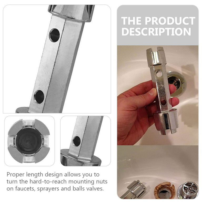 Bathtub Ratchet Wrench Tub Drain Remover Removal Tool Dual Ended Sink Wrench  