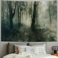 thumbnail image 2 of Shiartex  Gothic Tapestry, Photo of Dark Forest Scenery Sunbeams and Fog Vintage Nostalgic Colors Fantasy Art, Wall Hanging for Bedroom Living Room Dorm Decor, Multi Size Painting, 2 of 6