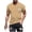 Khaki, variant on Mens Summer Fshion Tops Shirts 2025 Plus Size New Casual Men T-shirt Print Sports Short Sleeve Round-Neck Blouses Shirts