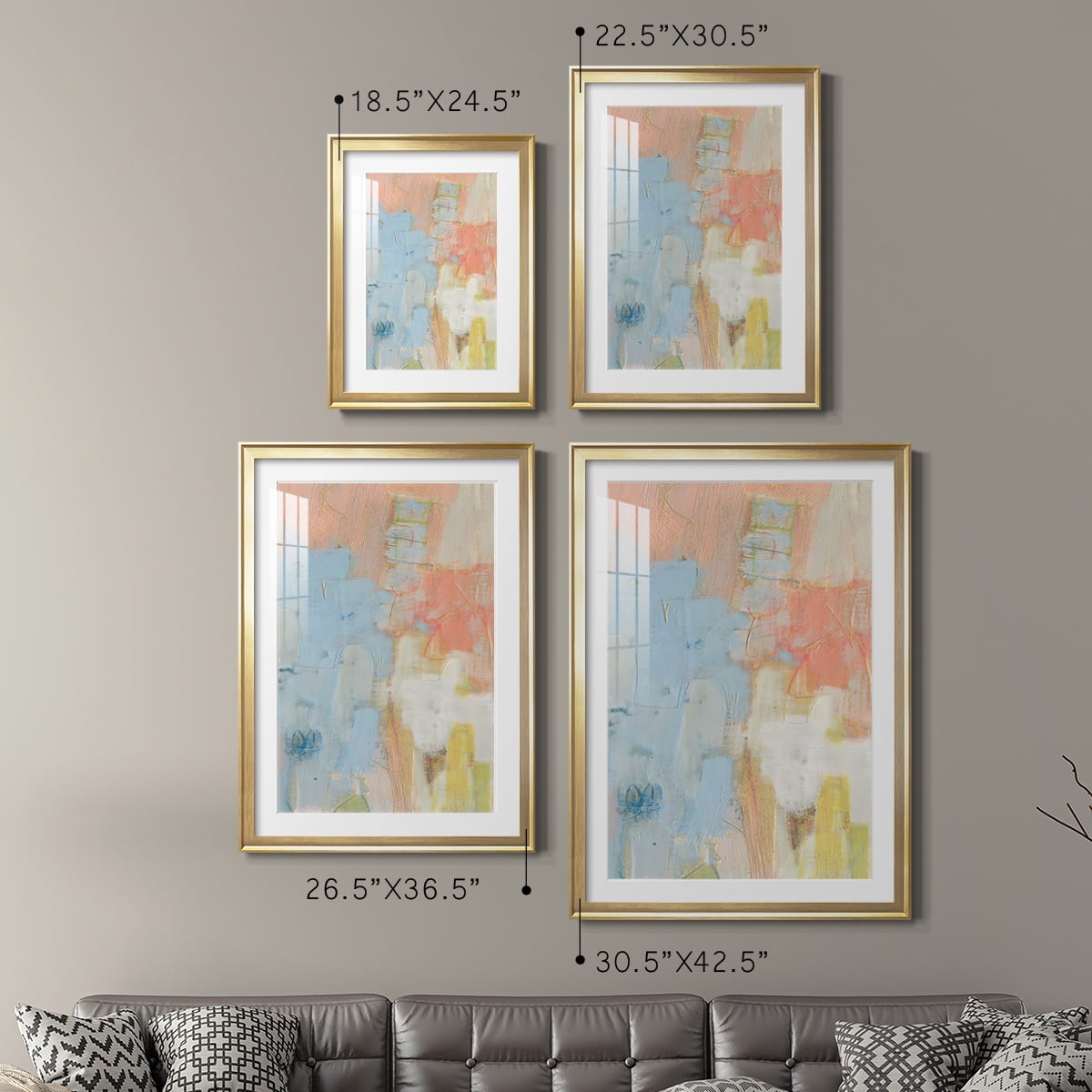 Wexford Home Cully I Premium Framed Print, 30.5" x 42.5" - Ready to Hang, Gold (Set of 2)