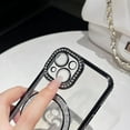 thumbnail image 4 of Glitter Bling Clear Magnetic Case for iPhone, Compatible with MagSafe Wireless Charging (Black,iPhone 14 Pro Max), 4 of 7