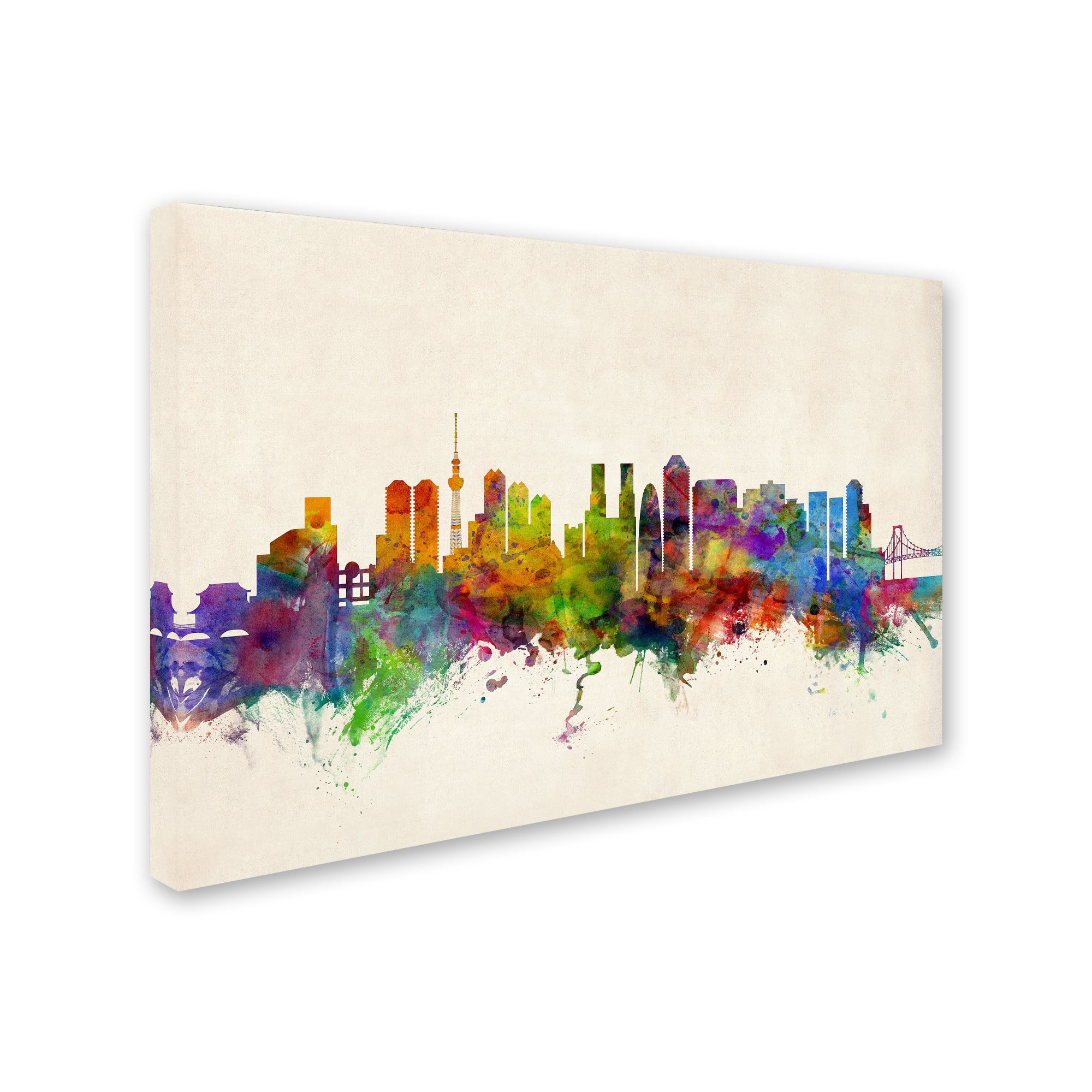 Trademark Fine Art "Tokyo Japan Skyline II" Canvas Art by Michael Tompsett