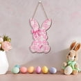 thumbnail image 5 of Letrero de madera 2D para puerta y ventana con diseño de conejos, lazos y corazones de Pascua para niña., 5 of 5