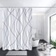 thumbnail image 2 of Cortina de ducha de tela a rayas grises y blancas para baño, cortinas de ducha para baño de 72 pulgadas de largo, dobladillo ponderado, accesorios de baño impermeables estilo hotel - lavable a máquina Rojo Verde, 2 of 5