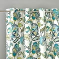 thumbnail image 2 of DriftAway Layla Classic America Style Floral Leaves Room Darkening Window Curtain Grommet 2 Panels 52 Inch by 84 Inch Teal Gray, 2 of 6