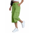 thumbnail image 5 of Noric Women's High Waist Wide Leg Capri Pants Loose Fit Casual Drawstring Multi Pockets Lounge Pants, 5 of 7