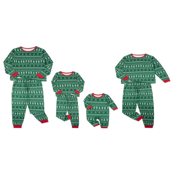 Christmas Family Matching Pajamas T-shirt Romper Pants 2PCS Christmas PJs Adult Kids Nightwear Lounge Wear