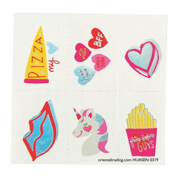 Val Girl Unicorn Tattoos - Apparel Accessories - 72 Pieces Val Girl Unicorn Tattoos - Apparel Accessories - 72 Pieces