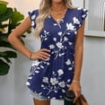 thumbnail image 4 of ADSSDQ Womens Summer Print Tank Tops 2026 Babydoll Shirts Ruffle Sleeve Spring Dressy Casual Loose Blouses Dark Blue L, 4 of 7
