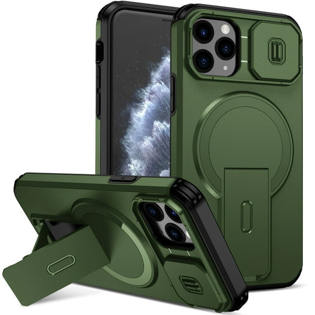 GANGXUN Étui Magnétique pour iPhone 12 Pro Max – Étui de Protection Antichoc avec Support Caché et Protection Double Couche