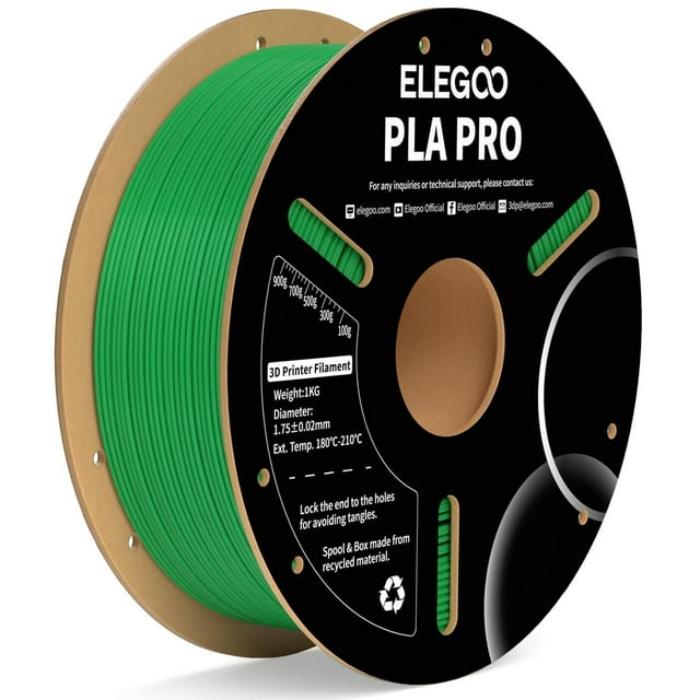 Filamento para impresora 3D ELEGOO PLA PRO, 1,75 mm, verde, 1 kg