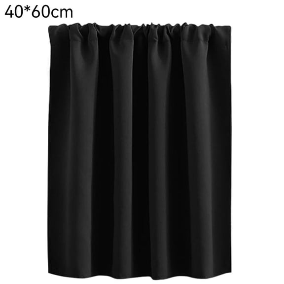 Agiufgs Tier Curtains 2 Panels 26x24 in Rod Pocket, Light Filtering and Privacy, for Kitchen Window Bathroom Laundry Room, Black, 40*60cm