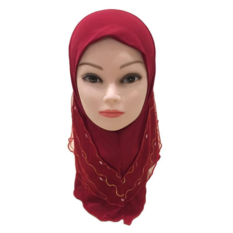 New Muslim Women Lace Flower Hijab Islamic Cap Arab Easy Hat Headwear